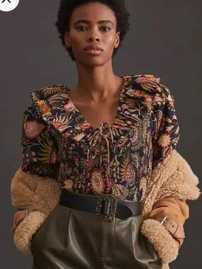 Love The Label Vibrant Smocked Blouse - Anthropologie M